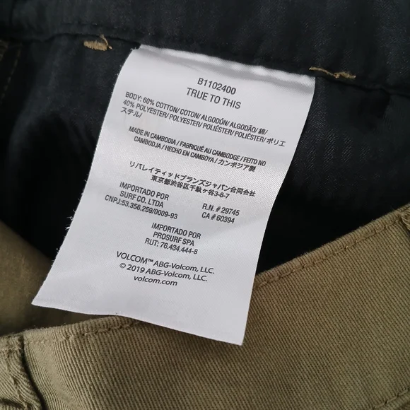 Volcom So Chickie High Rise Pants Olive Green, Womens Size 26 - Picture 10 of 12